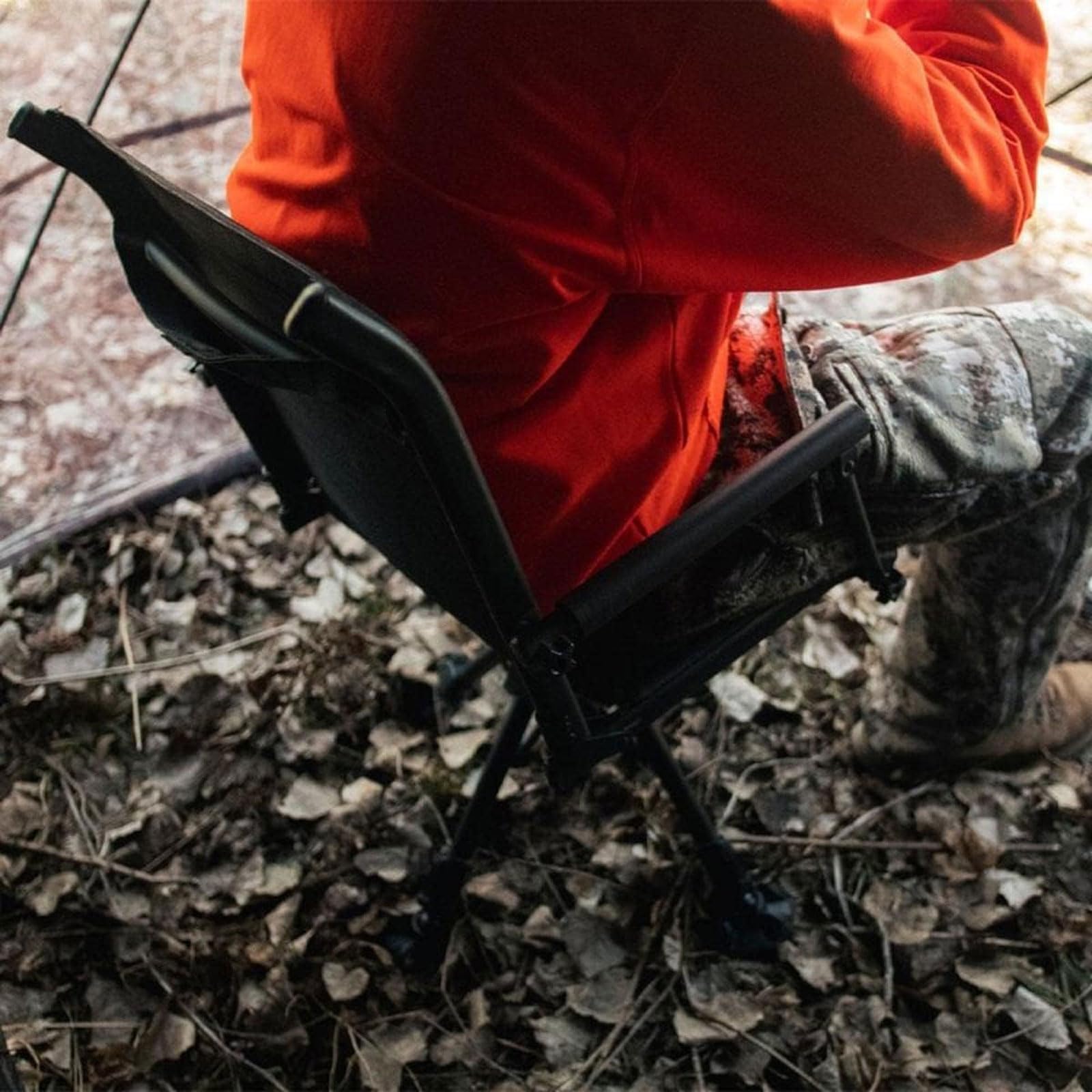 Muddy Swivel Ground Seat with Adjustable Legs - Durable Foldable Portable Hunting Outdoor 360 Degree Flex-Tek Seat with Integrated Armrests & Removable Carry Strap, 300 Lbs. Maximum Capacity - Image 3